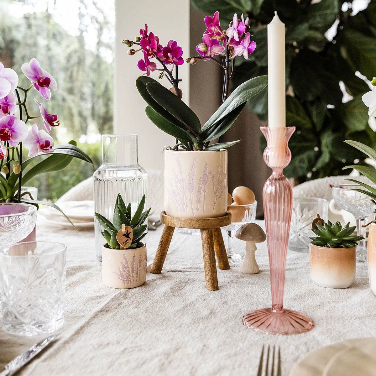 Kolibri Home | Floral flowerpot - Lavender - 9cm by Kolibri Company