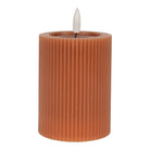LED Kaars Ø 8x13 cm Bruin Wax by Clayre & Eef.
