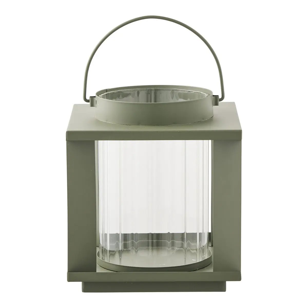 Lohals Lantern, glass/metal, green, 18x18x20,5 cm by EMIRELLE
