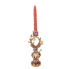 Candlestick Deer 14x11x31 cm Brown Plastic by Clayre & Eef.