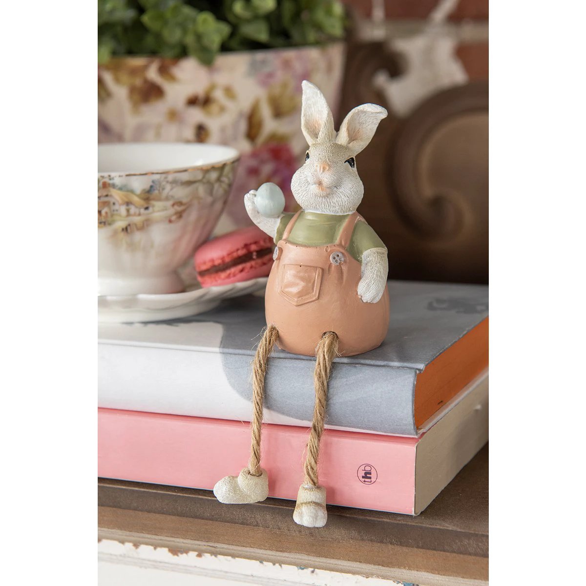 Decoration rabbit 6x6x10/16 cm by Clayre & Eef.