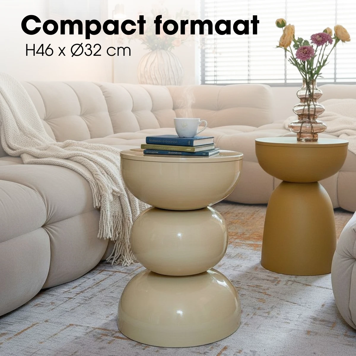 Side table Luna Beige by Mica Decorations