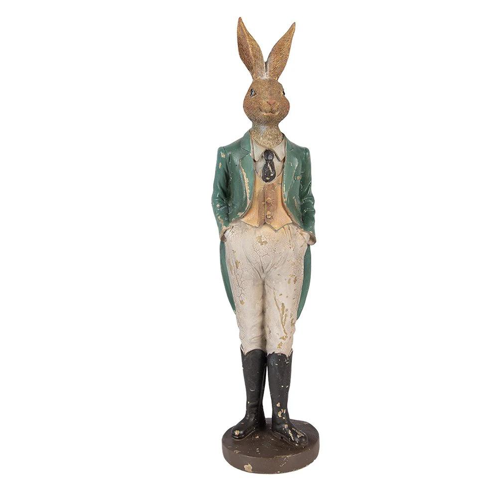 Decoration Statue Rabbit 9x9x36 cm Brown Plastic by Clayre & Eef.
