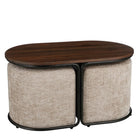 Coffee table with poufs Light gray by Mica Decorations
