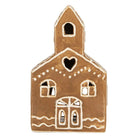 Tea light holder House 10x10x16 cm Brown Ceramic by Clayre & Eef.