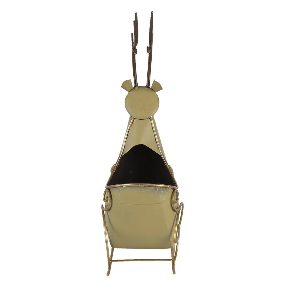 Plant holder sleigh with reindeer 33x17x44 cm by Clayre & Eef.