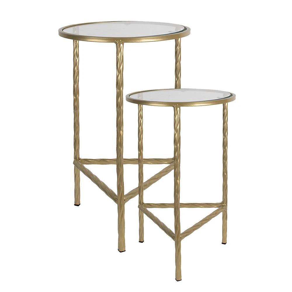 Side table (set of 2) Ø 35x55 / Ø 30x45 cm by Clayre & Eef.