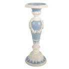 Candlestick Ø 10x27 cm blue plastic by Clayre & Eef.