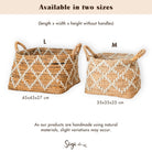 Boho Laundry Basket – Square Shelf Basket – Woven Storage Basket – Plant Basket – Decorative Basket Made of Banana Fibre GANDARIA (2 sizes) by Soeji