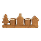 Candlestick House 21x4x8 cm Brown Ceramic by Clayre & Eef.